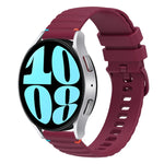 สายซิลิโคนขนาด 20 มม. แบบเย็บจุดคลื่น สำหรับ Samsung Galaxy Watch FE 40 มม., สำหรับ Samsung Galaxy Watch 7 ขนาด 40 / 44 มม., สำหรับ Samsung Galaxy Watch 6 Classic ขนาด 43 / 47 มม., สำหรับ Samsung Galaxy Watch 6 ขนาด 40 / 44 มม.
