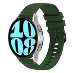 สายซิลิโคนขนาด 20 มม. แบบเย็บจุดคลื่น สำหรับ Samsung Galaxy Watch FE 40 มม., สำหรับ Samsung Galaxy Watch 7 ขนาด 40 / 44 มม., สำหรับ Samsung Galaxy Watch 6 Classic ขนาด 43 / 47 มม., สำหรับ Samsung Galaxy Watch 6 ขนาด 40 / 44 มม.
