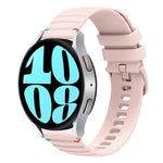สายซิลิโคนขนาด 20 มม. แบบเย็บจุดคลื่น สำหรับ Samsung Galaxy Watch FE 40 มม., สำหรับ Samsung Galaxy Watch 7 ขนาด 40 / 44 มม., สำหรับ Samsung Galaxy Watch 6 Classic ขนาด 43 / 47 มม., สำหรับ Samsung Galaxy Watch 6 ขนาด 40 / 44 มม.