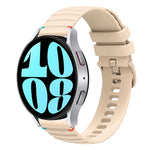สายซิลิโคนขนาด 20 มม. แบบเย็บจุดคลื่น สำหรับ Samsung Galaxy Watch FE 40 มม., สำหรับ Samsung Galaxy Watch 7 ขนาด 40 / 44 มม., สำหรับ Samsung Galaxy Watch 6 Classic ขนาด 43 / 47 มม., สำหรับ Samsung Galaxy Watch 6 ขนาด 40 / 44 มม.