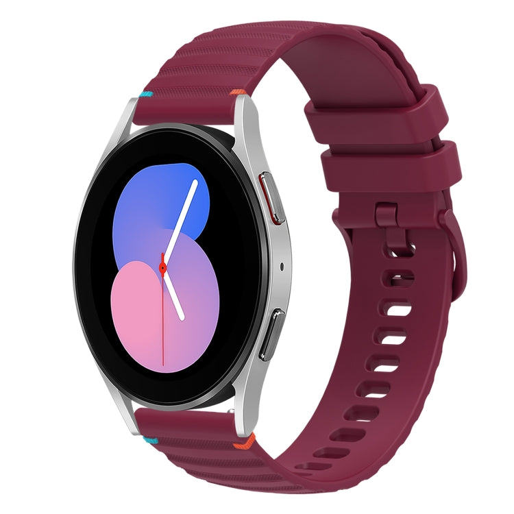 สายรัดนาฬิกาซิลิโคนเย็บลายจุดคลื่น ขนาด 20 มม. สำหรับ Samsung Galaxy Watch 5 ขนาด 40 / 44 มม. สำหรับ Samsung Galaxy Watch 5 Pro ขนาด 45 มม. สำหรับ Samsung Galaxy Watch 4 ขนาด 40 / 44 มม. สำหรับ Samsung Galaxy Watch 4 Classic ขนาด 42 / 46 มม.