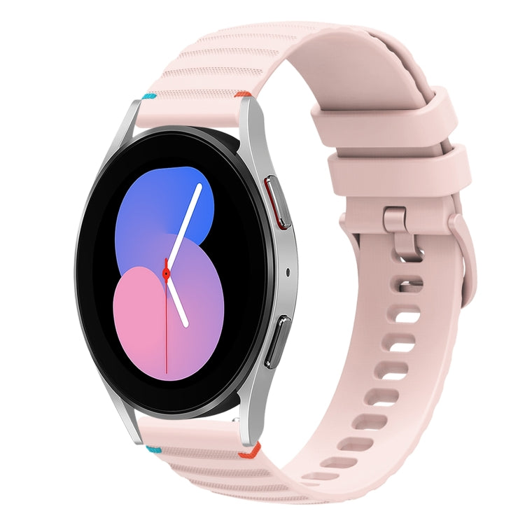 สายรัดนาฬิกาซิลิโคนเย็บลายจุดคลื่น ขนาด 20 มม. สำหรับ Samsung Galaxy Watch 5 ขนาด 40 / 44 มม. สำหรับ Samsung Galaxy Watch 5 Pro ขนาด 45 มม. สำหรับ Samsung Galaxy Watch 4 ขนาด 40 / 44 มม. สำหรับ Samsung Galaxy Watch 4 Classic ขนาด 42 / 46 มม.