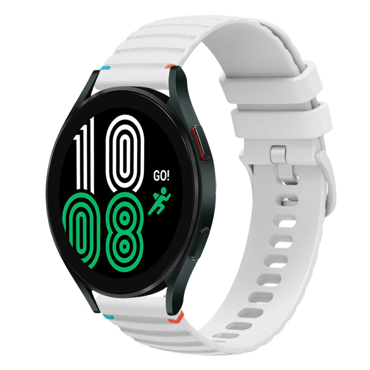 สายรัดนาฬิกาซิลิโคนเย็บลายจุดคลื่น ขนาด 20 มม. สำหรับ Samsung Galaxy Watch 5 ขนาด 40 / 44 มม. สำหรับ Samsung Galaxy Watch 5 Pro ขนาด 45 มม. สำหรับ Samsung Galaxy Watch 4 ขนาด 40 / 44 มม. สำหรับ Samsung Galaxy Watch 4 Classic ขนาด 42 / 46 มม.