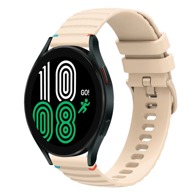 สายรัดนาฬิกาซิลิโคนเย็บลายจุดคลื่น ขนาด 20 มม. สำหรับ Samsung Galaxy Watch 5 ขนาด 40 / 44 มม. สำหรับ Samsung Galaxy Watch 5 Pro ขนาด 45 มม. สำหรับ Samsung Galaxy Watch 4 ขนาด 40 / 44 มม. สำหรับ Samsung Galaxy Watch 4 Classic ขนาด 42 / 46 มม.