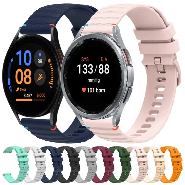 สายซิลิโคนลายจุดเย็บคลื่น 20มม. สำหรับ Samsung Galaxy Watch 42มม., สำหรับ Samsung Gear S2 Classic