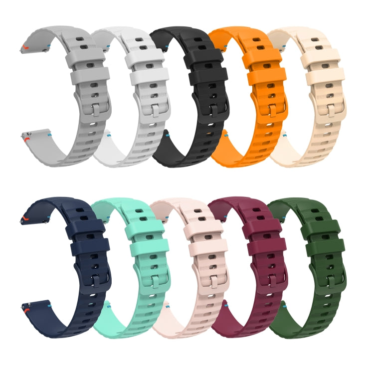 สายซิลิโคนขนาด 20 มม. แบบเย็บจุดคลื่น สำหรับ Samsung Galaxy Watch FE 40 มม., สำหรับ Samsung Galaxy Watch 7 ขนาด 40 / 44 มม., สำหรับ Samsung Galaxy Watch 6 Classic ขนาด 43 / 47 มม., สำหรับ Samsung Galaxy Watch 6 ขนาด 40 / 44 มม.