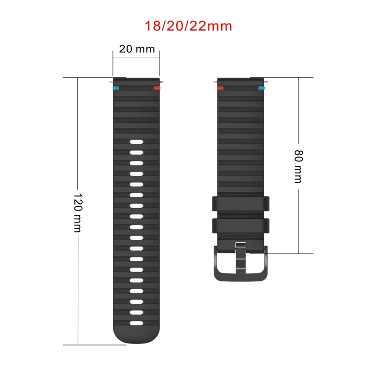 สายซิลิโคนขนาด 20 มม. แบบเย็บจุดคลื่น สำหรับ Samsung Galaxy Watch FE 40 มม., สำหรับ Samsung Galaxy Watch 7 ขนาด 40 / 44 มม., สำหรับ Samsung Galaxy Watch 6 Classic ขนาด 43 / 47 มม., สำหรับ Samsung Galaxy Watch 6 ขนาด 40 / 44 มม.