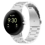 สายรัดนาฬิกาโลหะสแตนเลสสตีลแบบลูกปัดสามเม็ด สำหรับ Google Pixel Watch 4 / Watch 3 ขนาด 45 มม. และ Google Pixel Watch 4 / 3 / 2 / 1 ขนาด 41 มม.