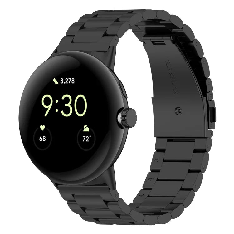 สายรัดนาฬิกาโลหะสแตนเลสสตีลแบบลูกปัดสามเม็ด สำหรับ Google Pixel Watch 4 / Watch 3 ขนาด 45 มม. และ Google Pixel Watch 4 / 3 / 2 / 1 ขนาด 41 มม.