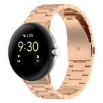 สายรัดนาฬิกาโลหะสแตนเลสสตีลแบบลูกปัดสามเม็ด สำหรับ Google Pixel Watch 4 / Watch 3 ขนาด 45 มม. และ Google Pixel Watch 4 / 3 / 2 / 1 ขนาด 41 มม.