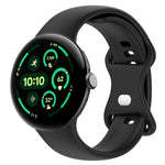 สายรัดนาฬิกาซิลิโคนสีพื้นพร้อมหัวเข็มขัดรูปผีเสื้อ ขนาด:L สำหรับ Google Pixel Watch 4 / Watch 3 ขนาด 45 มม. และ Google Pixel Watch 4 / 3 / 2 / 1 ขนาด 41 มม.