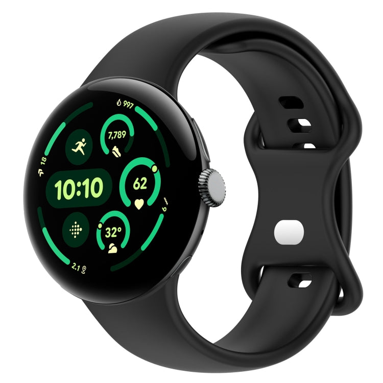 สายรัดนาฬิกาซิลิโคนสีพื้นพร้อมหัวเข็มขัดรูปผีเสื้อ ขนาด:L สำหรับ Google Pixel Watch 4 / Watch 3 ขนาด 45 มม. และ Google Pixel Watch 4 / 3 / 2 / 1 ขนาด 41 มม.