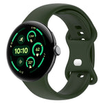 สายรัดนาฬิกาซิลิโคนสีพื้นพร้อมหัวเข็มขัดรูปผีเสื้อ ขนาด:L สำหรับ Google Pixel Watch 4 / Watch 3 ขนาด 45 มม. และ Google Pixel Watch 4 / 3 / 2 / 1 ขนาด 41 มม.