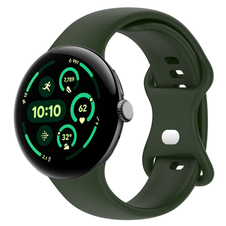 สายรัดนาฬิกาซิลิโคนสีพื้นพร้อมหัวเข็มขัดรูปผีเสื้อ ขนาด:L สำหรับ Google Pixel Watch 4 / Watch 3 ขนาด 45 มม. และ Google Pixel Watch 4 / 3 / 2 / 1 ขนาด 41 มม.