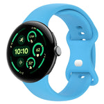 สายรัดนาฬิกาซิลิโคนสีพื้นพร้อมหัวเข็มขัดรูปผีเสื้อ ขนาด:L สำหรับ Google Pixel Watch 4 / Watch 3 ขนาด 45 มม. และ Google Pixel Watch 4 / 3 / 2 / 1 ขนาด 41 มม.