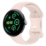สายรัดนาฬิกาซิลิโคนสีพื้นพร้อมหัวเข็มขัดรูปผีเสื้อ ขนาด:L สำหรับ Google Pixel Watch 4 / Watch 3 ขนาด 45 มม. และ Google Pixel Watch 4 / 3 / 2 / 1 ขนาด 41 มม.