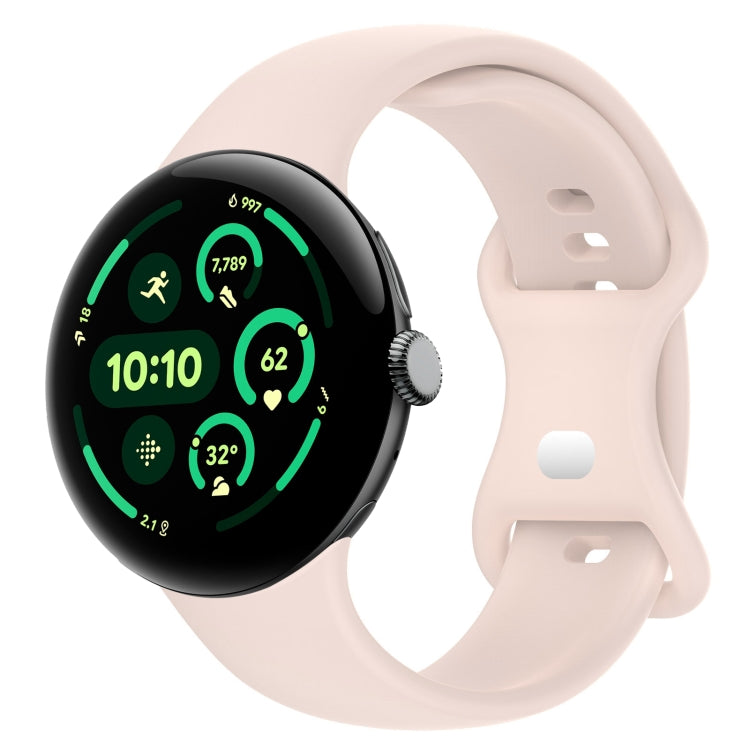 สายรัดนาฬิกาซิลิโคนสีพื้นพร้อมหัวเข็มขัดรูปผีเสื้อ ขนาด:L สำหรับ Google Pixel Watch 4 / Watch 3 ขนาด 45 มม. และ Google Pixel Watch 4 / 3 / 2 / 1 ขนาด 41 มม.