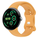 สายรัดนาฬิกาซิลิโคนสีพื้นพร้อมหัวเข็มขัดรูปผีเสื้อ ขนาด:L สำหรับ Google Pixel Watch 4 / Watch 3 ขนาด 45 มม. และ Google Pixel Watch 4 / 3 / 2 / 1 ขนาด 41 มม.