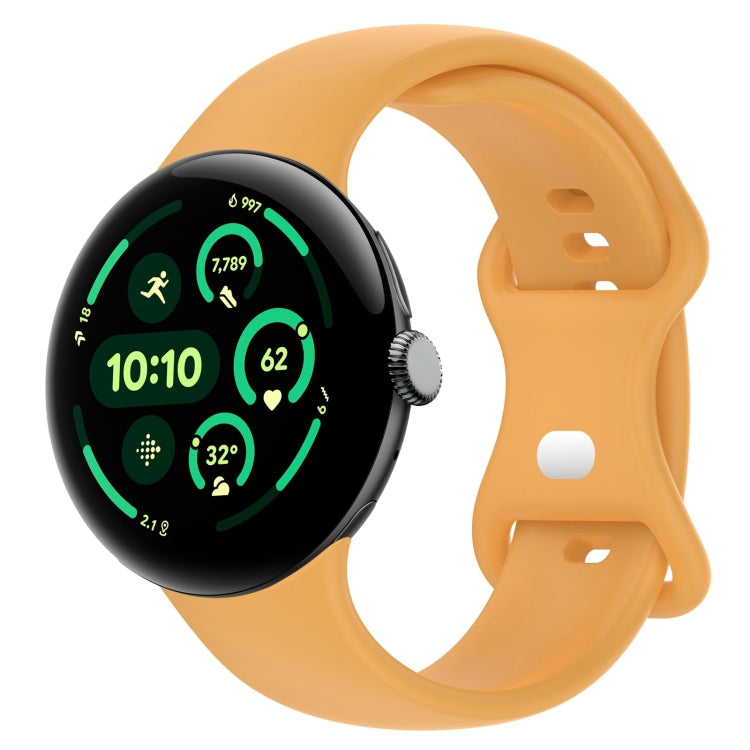 สายรัดนาฬิกาซิลิโคนสีพื้นพร้อมหัวเข็มขัดรูปผีเสื้อ ขนาด:L สำหรับ Google Pixel Watch 4 / Watch 3 ขนาด 45 มม. และ Google Pixel Watch 4 / 3 / 2 / 1 ขนาด 41 มม.