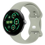 สายรัดนาฬิกาซิลิโคนสีพื้นพร้อมหัวเข็มขัดรูปผีเสื้อ ขนาด:L สำหรับ Google Pixel Watch 4 / Watch 3 ขนาด 45 มม. และ Google Pixel Watch 4 / 3 / 2 / 1 ขนาด 41 มม.