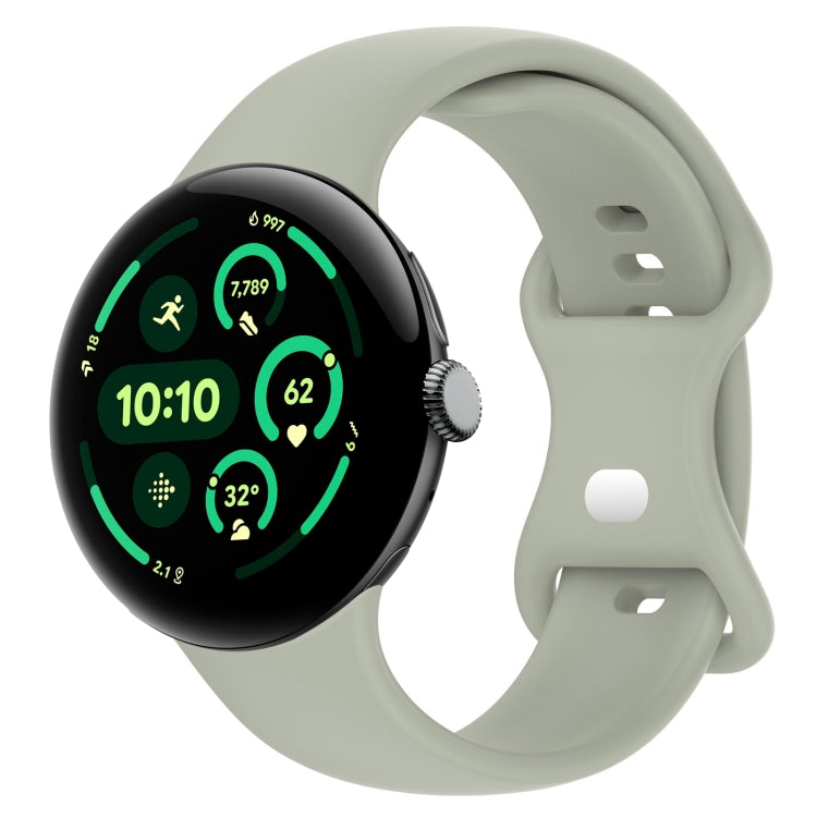 สายรัดนาฬิกาซิลิโคนสีพื้นพร้อมหัวเข็มขัดรูปผีเสื้อ ขนาด:L สำหรับ Google Pixel Watch 4 / Watch 3 ขนาด 45 มม. และ Google Pixel Watch 4 / 3 / 2 / 1 ขนาด 41 มม.