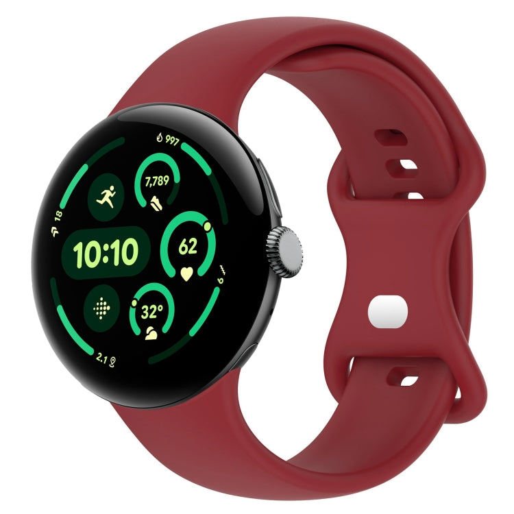 สายรัดนาฬิกาซิลิโคนสีพื้นพร้อมหัวเข็มขัดรูปผีเสื้อ ขนาด:L สำหรับ Google Pixel Watch 4 / Watch 3 ขนาด 45 มม. และ Google Pixel Watch 4 / 3 / 2 / 1 ขนาด 41 มม.