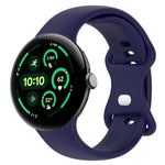 สายรัดนาฬิกาซิลิโคนสีพื้นพร้อมหัวเข็มขัดรูปผีเสื้อ ขนาด:L สำหรับ Google Pixel Watch 4 / Watch 3 ขนาด 45 มม. และ Google Pixel Watch 4 / 3 / 2 / 1 ขนาด 41 มม.