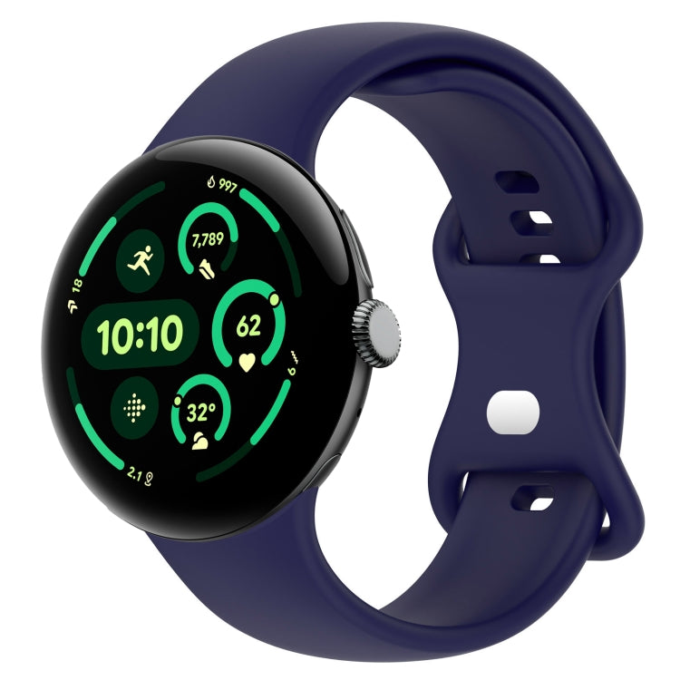 สายรัดนาฬิกาซิลิโคนสีพื้นพร้อมหัวเข็มขัดรูปผีเสื้อ ขนาด:L สำหรับ Google Pixel Watch 4 / Watch 3 ขนาด 45 มม. และ Google Pixel Watch 4 / 3 / 2 / 1 ขนาด 41 มม.