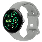 สายรัดนาฬิกาซิลิโคนสีพื้นพร้อมหัวเข็มขัดรูปผีเสื้อ ขนาด:L สำหรับ Google Pixel Watch 4 / Watch 3 ขนาด 45 มม. และ Google Pixel Watch 4 / 3 / 2 / 1 ขนาด 41 มม.