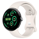 สายรัดนาฬิกาซิลิโคนสีพื้นพร้อมหัวเข็มขัดรูปผีเสื้อ ขนาด:L สำหรับ Google Pixel Watch 4 / Watch 3 ขนาด 45 มม. และ Google Pixel Watch 4 / 3 / 2 / 1 ขนาด 41 มม.