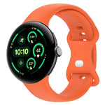 สายรัดนาฬิกาซิลิโคนสีพื้นพร้อมหัวเข็มขัดรูปผีเสื้อ ขนาด:L สำหรับ Google Pixel Watch 4 / Watch 3 ขนาด 45 มม. และ Google Pixel Watch 4 / 3 / 2 / 1 ขนาด 41 มม.