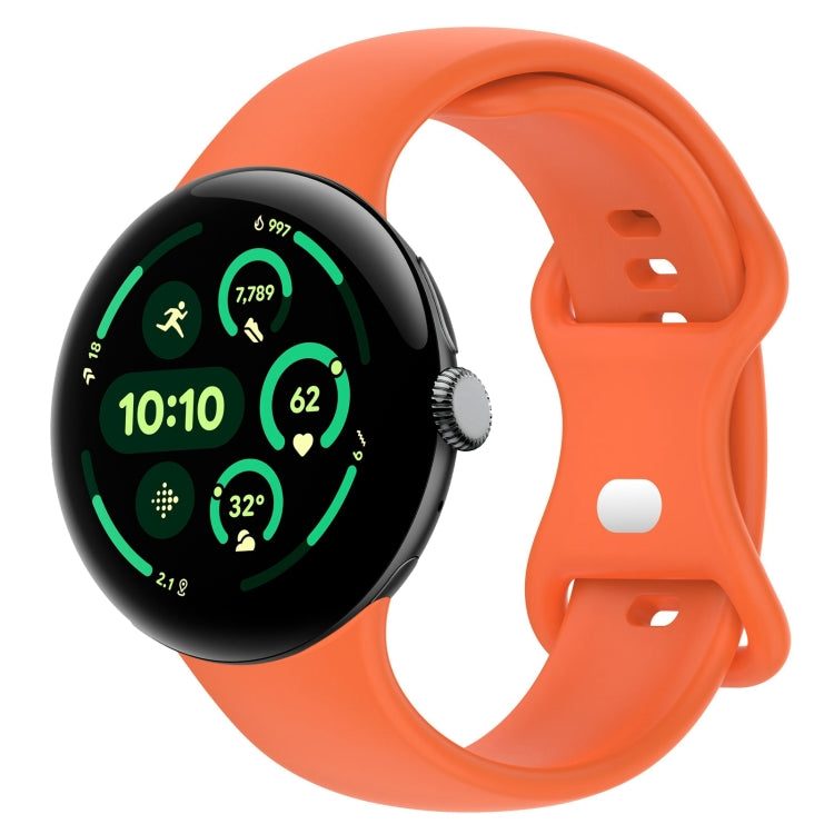 สายรัดนาฬิกาซิลิโคนสีพื้นพร้อมหัวเข็มขัดรูปผีเสื้อ ขนาด:L สำหรับ Google Pixel Watch 4 / Watch 3 ขนาด 45 มม. และ Google Pixel Watch 4 / 3 / 2 / 1 ขนาด 41 มม.