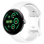 สายรัดนาฬิกาซิลิโคนสีพื้นพร้อมหัวเข็มขัดรูปผีเสื้อ ขนาด:L สำหรับ Google Pixel Watch 4 / Watch 3 ขนาด 45 มม. และ Google Pixel Watch 4 / 3 / 2 / 1 ขนาด 41 มม.