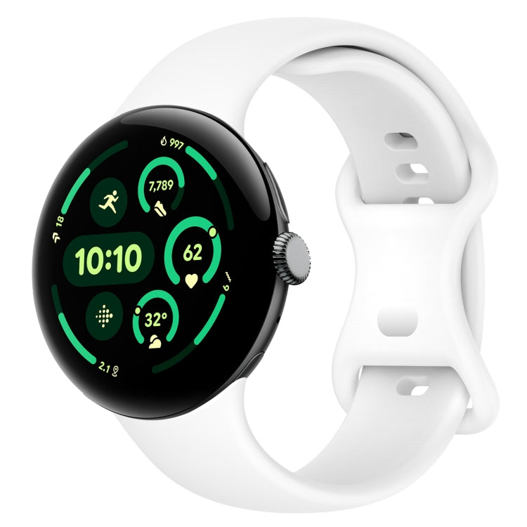 สายรัดนาฬิกาซิลิโคนสีพื้นพร้อมหัวเข็มขัดรูปผีเสื้อ ขนาด:L สำหรับ Google Pixel Watch 4 / Watch 3 ขนาด 45 มม. และ Google Pixel Watch 4 / 3 / 2 / 1 ขนาด 41 มม.