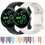 สายรัดนาฬิกาซิลิโคนสีพื้นพร้อมหัวเข็มขัดรูปผีเสื้อ ขนาด:L สำหรับ Google Pixel Watch 4 / Watch 3 ขนาด 45 มม. และ Google Pixel Watch 4 / 3 / 2 / 1 ขนาด 41 มม.
