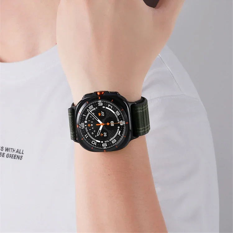 สายไนลอนลายคลื่นทะเลแบบตะขอและห่วง สำหรับ Samsung Galaxy Watch Ultra 47มม. / Ultra 2025