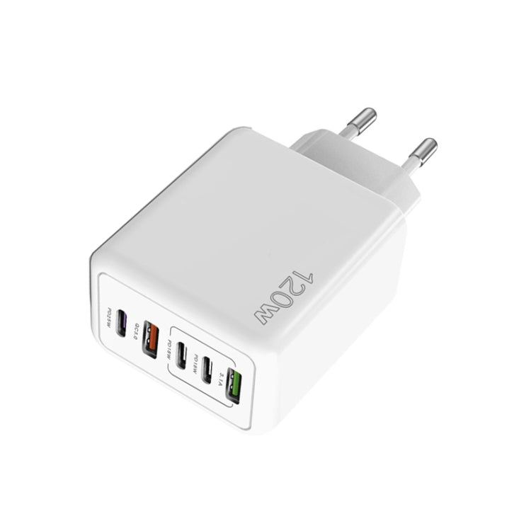 ที่ชาร์จพอร์ตคู่ 120W 3 PD Type-C และ USB สำหรับโทรศัพท์มือถือ ปลั๊ก EU, ปลั๊ก EU