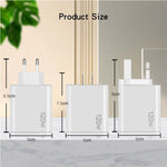 ที่ชาร์จพอร์ตคู่ 120W 3 PD Type-C และ USB สำหรับโทรศัพท์มือถือ ปลั๊ก EU, ปลั๊ก EU