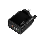 ที่ชาร์จพอร์ตคู่ 120W 3 PD Type-C และ USB สำหรับโทรศัพท์มือถือ ปลั๊ก UK, ปลั๊ก UK