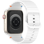สายรัดนาฬิกาซิลิโคนลายเม็ดคลื่นเย็บ สำหรับ Apple Watch SE 2023 ขนาด 44 มม., สำหรับ Apple Watch SE 2023 ขนาด 40 มม., สำหรับ Apple Watch Ultra 2 ขนาด 49 มม., สำหรับ Apple Watch Series 9 ขนาด 45 มม.