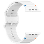 สายรัดนาฬิกาซิลิโคนลายเม็ดคลื่นเย็บ สำหรับ Apple Watch SE 2023 ขนาด 44 มม., สำหรับ Apple Watch SE 2023 ขนาด 40 มม., สำหรับ Apple Watch Ultra 2 ขนาด 49 มม., สำหรับ Apple Watch Series 9 ขนาด 45 มม.