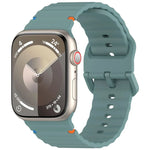 สายรัดนาฬิกาซิลิโคนลายเม็ดคลื่นเย็บ สำหรับ Apple Watch SE 2023 ขนาด 44 มม., สำหรับ Apple Watch SE 2023 ขนาด 40 มม., สำหรับ Apple Watch Ultra 2 ขนาด 49 มม., สำหรับ Apple Watch Series 9 ขนาด 45 มม.