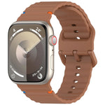 สายรัดนาฬิกาซิลิโคนลายเม็ดคลื่นเย็บ สำหรับ Apple Watch SE 2023 ขนาด 44 มม., สำหรับ Apple Watch SE 2023 ขนาด 40 มม., สำหรับ Apple Watch Ultra 2 ขนาด 49 มม., สำหรับ Apple Watch Series 9 ขนาด 45 มม.