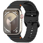 สายรัดนาฬิกาซิลิโคนลายเม็ดคลื่นเย็บ สำหรับ Apple Watch SE 2023 ขนาด 44 มม., สำหรับ Apple Watch SE 2023 ขนาด 40 มม., สำหรับ Apple Watch Ultra 2 ขนาด 49 มม., สำหรับ Apple Watch Series 9 ขนาด 45 มม.