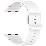 Wavy Grain Stitched Silicone Watch Band, For Apple Watch Series 9 41mm, For Apple Watch Ultra 49mm, For Apple Watch Series 8 41mm, For Apple Watch Series 8 45mm