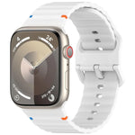 Wavy Grain Stitched Silicone Watch Band, For Apple Watch Series 6 40mm, For Apple Watch Series 6 44mm, For Apple Watch Series 5 44mm, For Apple Watch Series 5 40mm