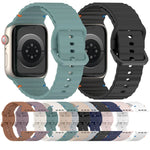Wavy Grain Stitched Silicone Watch Band, For Apple Watch SE 2022 40mm, For Apple Watch SE 2022 44mm, For Apple Watch Series 7 41mm, For Apple Watch Series 7 45mm