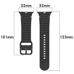 Wavy Grain Stitched Silicone Watch Band, For Apple Watch SE 2022 40mm, For Apple Watch SE 2022 44mm, For Apple Watch Series 7 41mm, For Apple Watch Series 7 45mm
