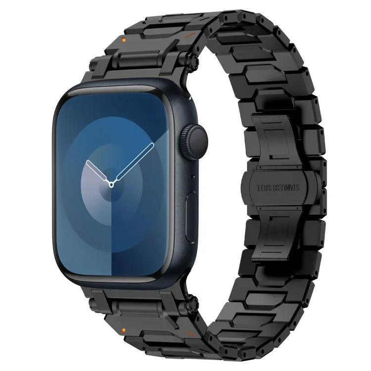 Pathfinder Stainless Steel Metal Watch Band, For Apple Watch Series 10 46mm, For Apple Watch SE 2023 44mm, For Apple Watch Ultra 2 49mm, For Apple Watch Series 9 45mm, For Apple Watch Ultra 49mm, For Apple Watch Series 8 45mm, For Apple Watch SE 2022 4...