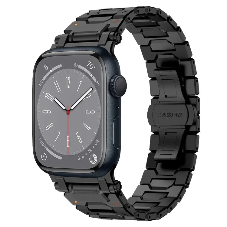 Pathfinder Stainless Steel Metal Watch Band, For Apple Watch Series 10 46mm, For Apple Watch SE 2023 44mm, For Apple Watch Ultra 2 49mm, For Apple Watch Series 9 45mm, For Apple Watch Ultra 49mm, For Apple Watch Series 8 45mm, For Apple Watch SE 2022 4...
